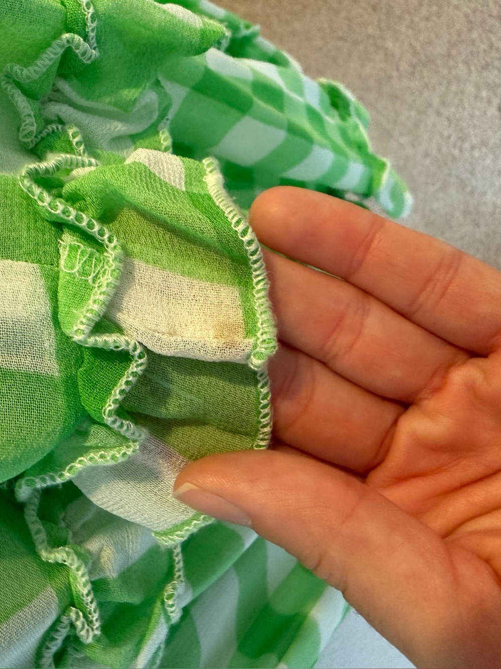 SUNDRESS Berenice Dress in Green GGT Lime & White Poms - Picture 8 of 9